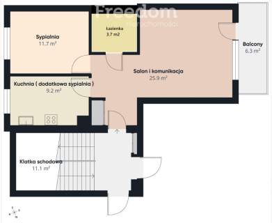 Komfortowe, dwustronne 2-pokojowe mieszkanie