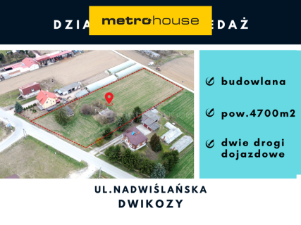 Działka 4700 m Dwikozy media, 2 dojazdy