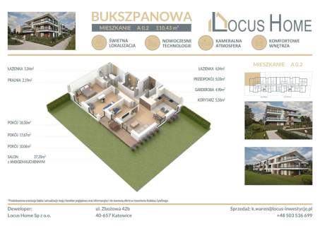 Nowoczesne mieszkanie 4-pokojowe z ogródkiem