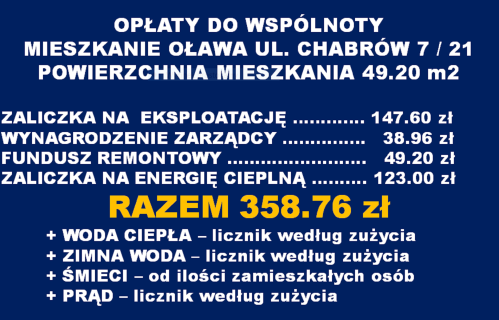 Mieszkanie 3 pokoje Oława ul. Chabrów - winda - balkon