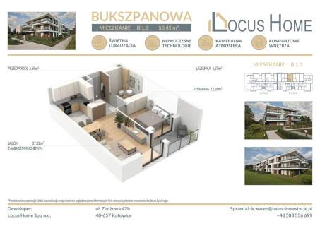 Nowoczesne mieszkanie 2-pokojowe z balkonem