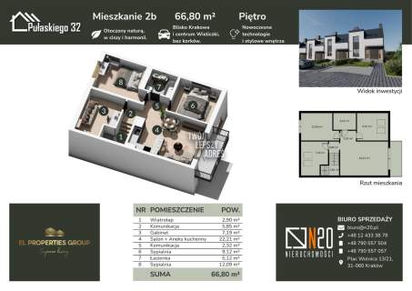 NOWE - 4 pok. mieszkania 66 m2, balkon, parking 
