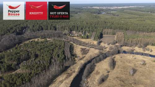 Działka budowlana nad rzeką linia brzegowa las WZ