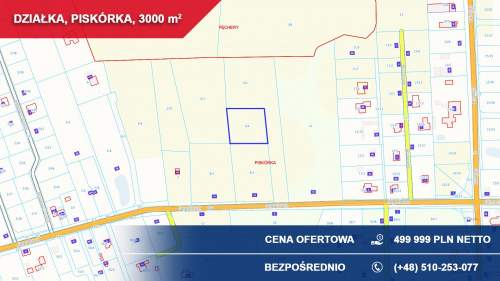 Działka budowlana 3000 m PRZY LESIE   Piskórka, gm. Prażmów