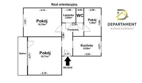 Mieszkanie 3 pokoje, parter Cena do negocjacji