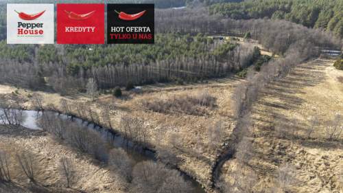 Działka budowlana nad rzeką linia brzegowa las WZ