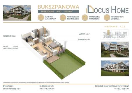 Nowoczesne mieszkanie 2-pokojowe z OGÓDKIEM