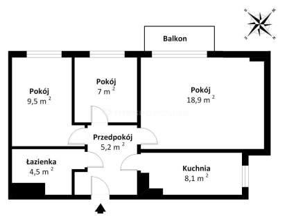 Skomunikowane 3-pokojowe mieszkanie, 3 km od morza