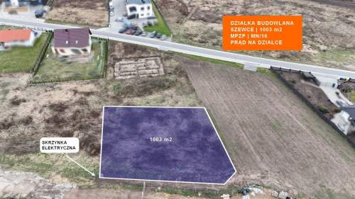 Działka 1003 m Szewce Media Prąd i Woda 