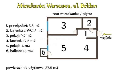 Mokotów 2 pokoje po remoncie, balkon, parking