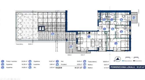 Prestiżowe mieszkanie 91,6 m z tarasem 88m2
