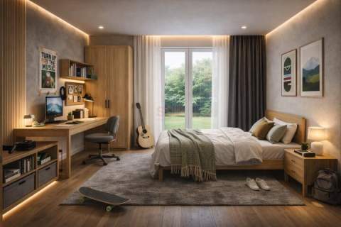 Dom w zabudowie szeregowej - 40m2 salonu - Garaż w bryle budynku