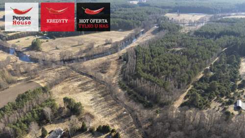 Działka budowlana nad rzeką linia brzegowa las WZ