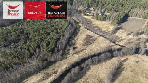 Działka budowlana nad rzeką linia brzegowa las WZ