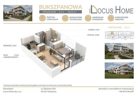 Nowoczesne 2-pokojowe mieszkanie z balkonem