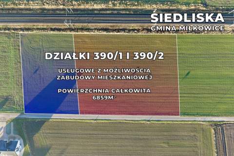 Dwie działki 6.859 m w pobliżu Legnicy