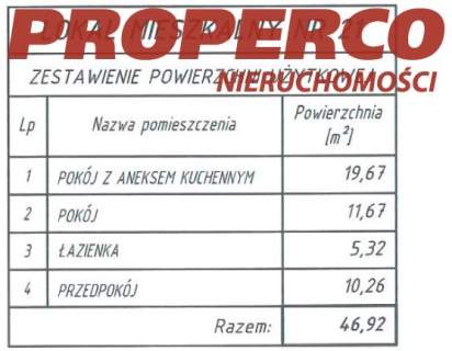 Mieszkanie 2 pok., 46,92 m2, II piętro, Na Stoku