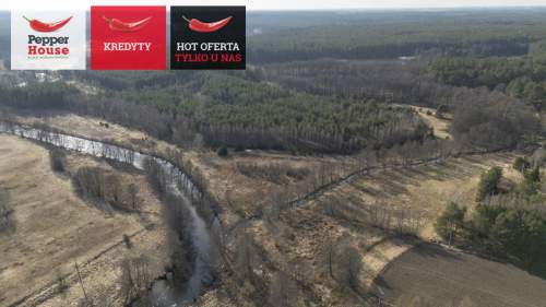 Działka budowlana nad rzeką linia brzegowa las WZ