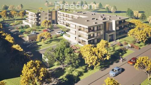 Gotowy nowy apartament z dużym zielonym tarasem.