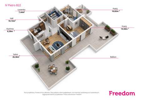 Apartament na ostatnim piętrze z dużym tarasem