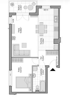 Morena 2 pokoje balkon 55,94 m umeblowane