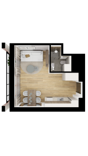 Kawalerka 27,49m2, balkon, II piętro, Warszawska