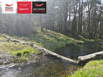 Działka budowlana nad rzeką linia brzegowa las WZ