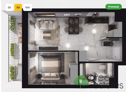 2 pokoje balkon 8 m 0% Gotowe Promocja KL