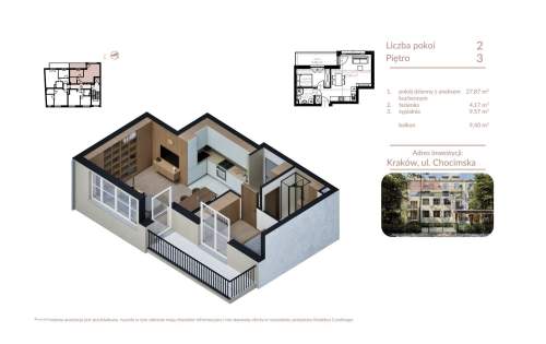2 POKOJE, BALKON, STAN DEWELOPERSKI - 41,61 M2