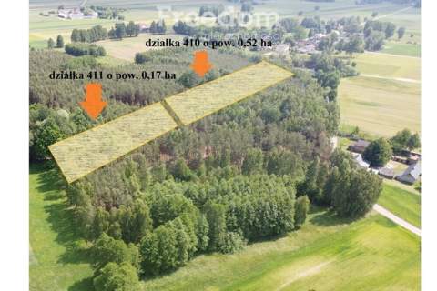 Działka rolna 2,06 ha i leśna 0,69 ha Ostrownica