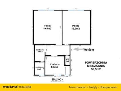 Bezczynszowe mieszkanie 59m2 w centrum Bielska.
