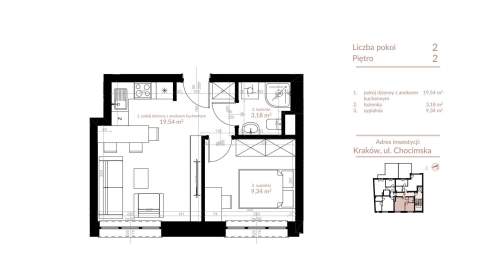 DWA POKOJE, STAN DEWELOPERSKI, KROWORZA 32,06 M2