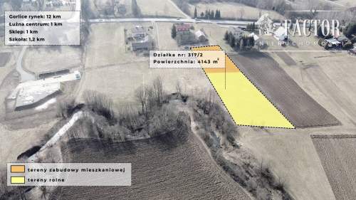 Działka budowlano-rolna 41 a w Łużnej, pow. gorlicki 1190S
