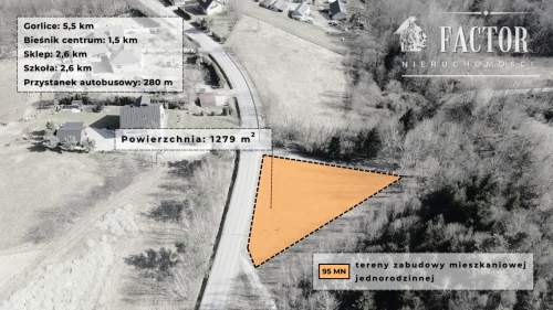 Widokowa działka budowlana 12,79 ara Bieśnik, 1183S/2026