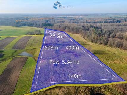 Jędrychówko 5,34 ha warunki zabudowy rzeka i las