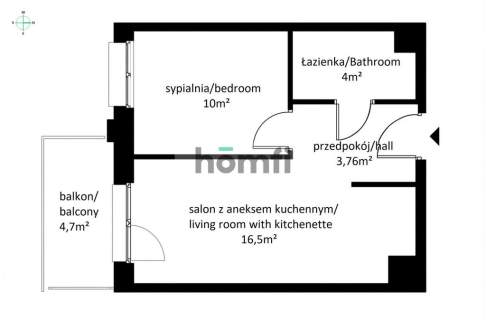 2 pokojowe mieszkanie z balkonem