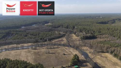 Działka budowlana nad rzeką linia brzegowa las WZ