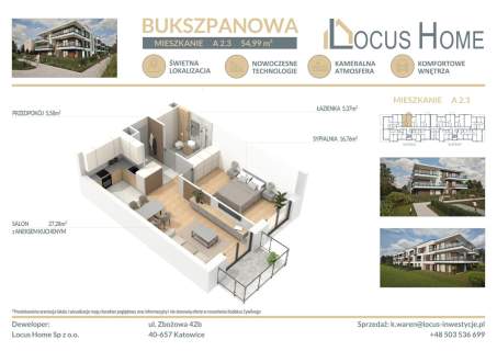 Nowoczesne mieszkanie 2-pokojowe z balkonem