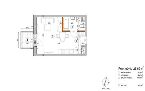 Kawalerka 26,69 m2, idealna pod wynajem