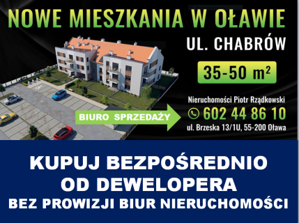 Mieszkanie 3 pokoje Oława ul. Chabrów - winda - balkon