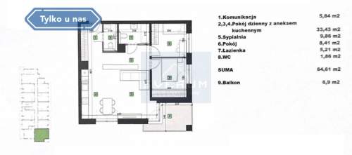 Poleska-nowe mieszkanie-3 pokoje 
