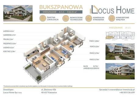 Nowoczesne mieszkanie 5-pokojowe z balkonem