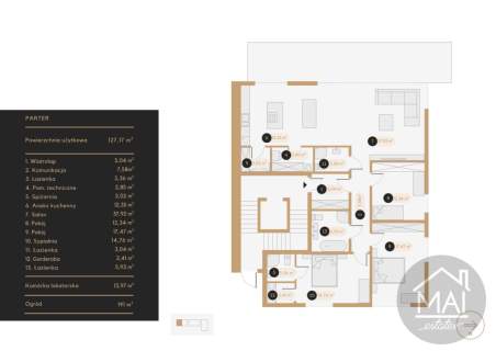 Luksusowy apartament z ogrodem 190 m .