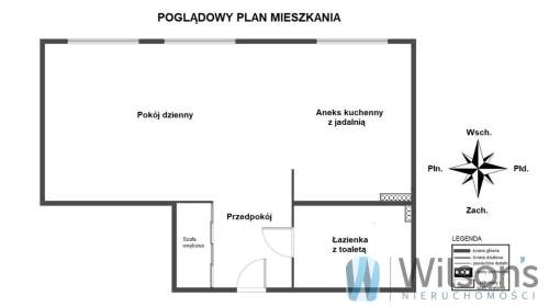 Pokój z aneksem kuchennym i jadalnią w Centrum