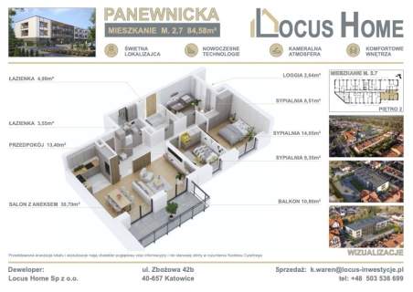 Nowoczesne 4-pokojowe mieszkanie z balkonem M 2.7