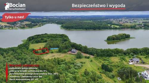Działka w pierwszej linii od Jeziora Tuchomskiego