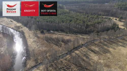 Działka budowlana nad rzeką linia brzegowa las WZ