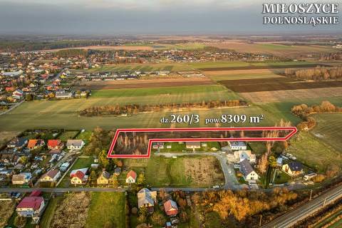 Działka inwestycyjna 8309 m z MPZP koło Wrocławia