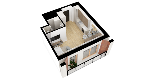 Kawalerka 27,49m2, balkon, II piętro, Warszawska