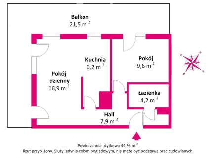 Nowoczesne 2 pokoje przy Metrze Szwedzka 45 m .